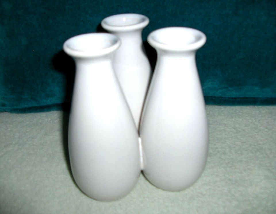 Vase klein weiß Drillinge neuwertig in München