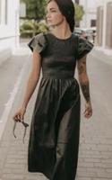 Zara Lederkleid Midi Plissee XS/34 schwarz Puffärmel Raffung Neu Baden-Württemberg - Ochsenhausen Vorschau