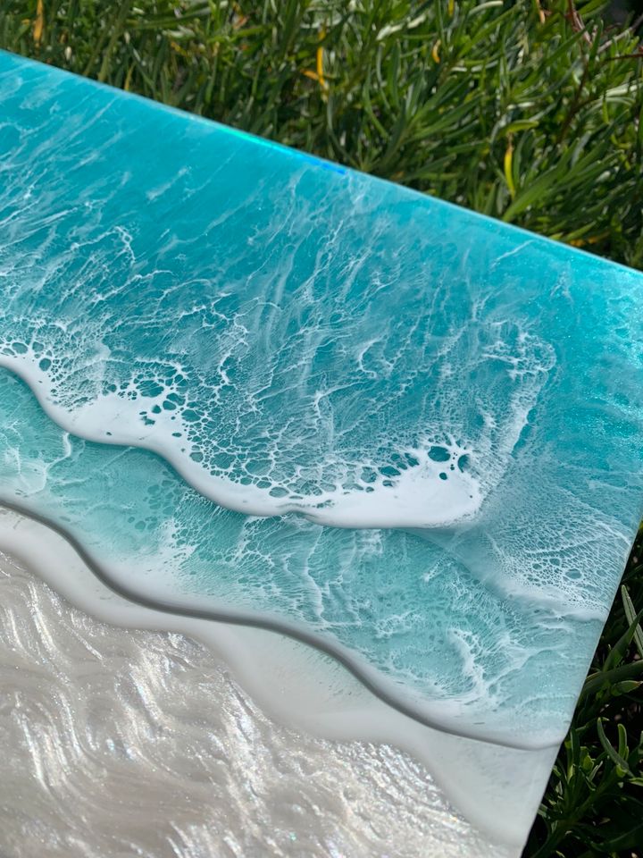 TK-Kunst Epoxidharz Art Resin Acryl-Bild Meer Ozean abstrakte in Oberthal