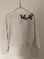 weißes Sweatshirt , bestickt mit Blumen Gr.164 Hessen - Schwalmstadt Vorschau