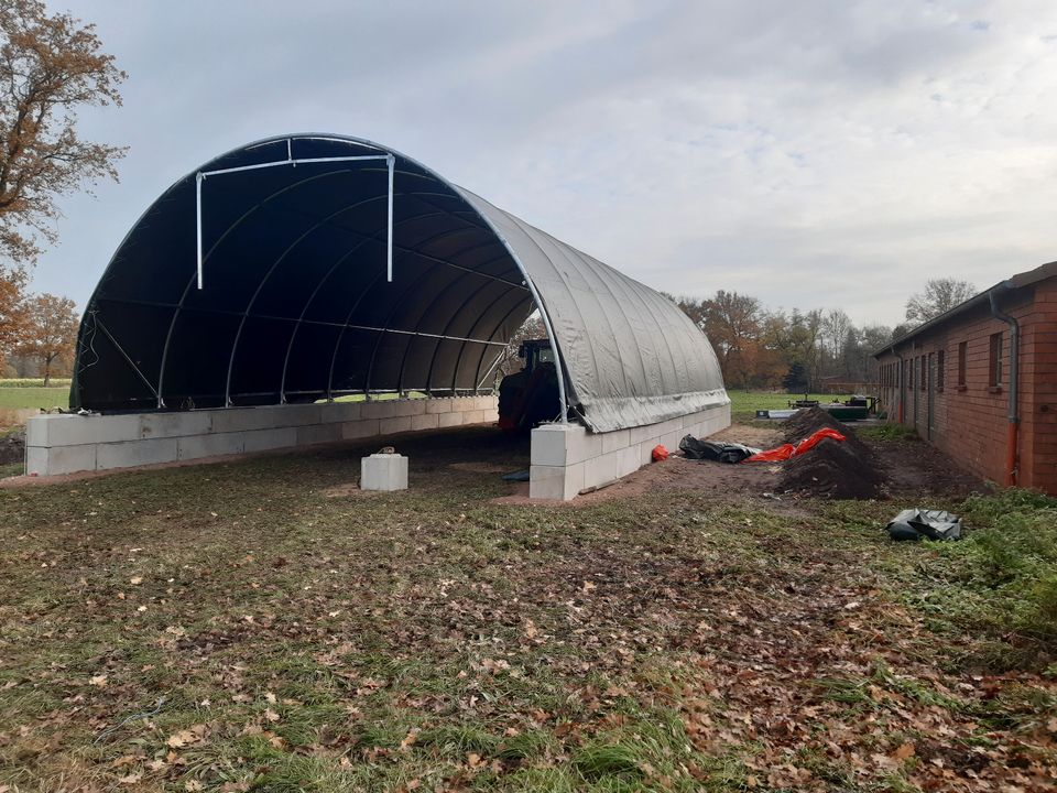 Garagenlösung - Leichtbauüberdachung & Unterstand für Fahrzeuge & Maschinen aller Art - Genehmigungsfreie Lagerhalle Rundbogenhalle Folienzelt Folientunnel Carport Zelthalle Zeltlager Fahrsiloschutz in Freising