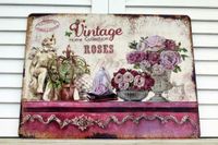 Shabby Blechschild Vintage Rosen Nordrhein-Westfalen - Wegberg Vorschau