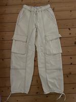 Zara cargo Baggy Stoff Hose 34 creme braun Niedersachsen - Braunschweig Vorschau