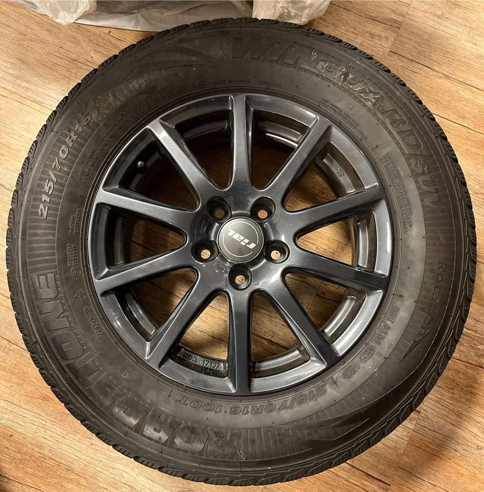 4x Alu Felgen Rial 6.5Jx16H2 mit Roadstone Winterreifen 215/70R16 in Soest