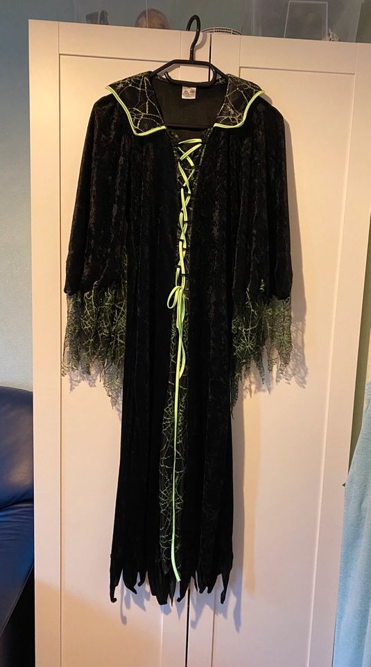 Kostüm Hexe Karneval Fasching schwarz grün Kleid Gr. 38 in Varel