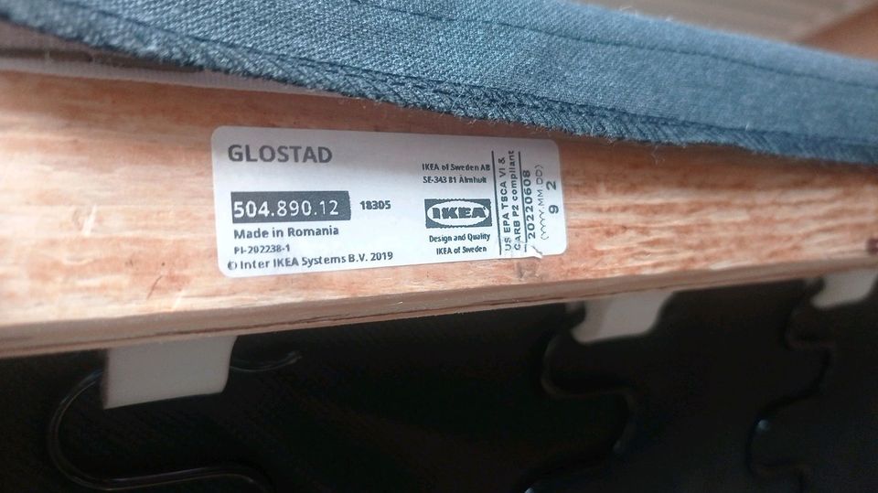 IKEA 2er Sofa Glostad 2-Sitzer dunkelgrau in Kronberg im Taunus
