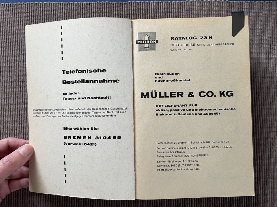 Buch MÜTRON Elektronik-Bauelemente Katalog '73 H in Bremen