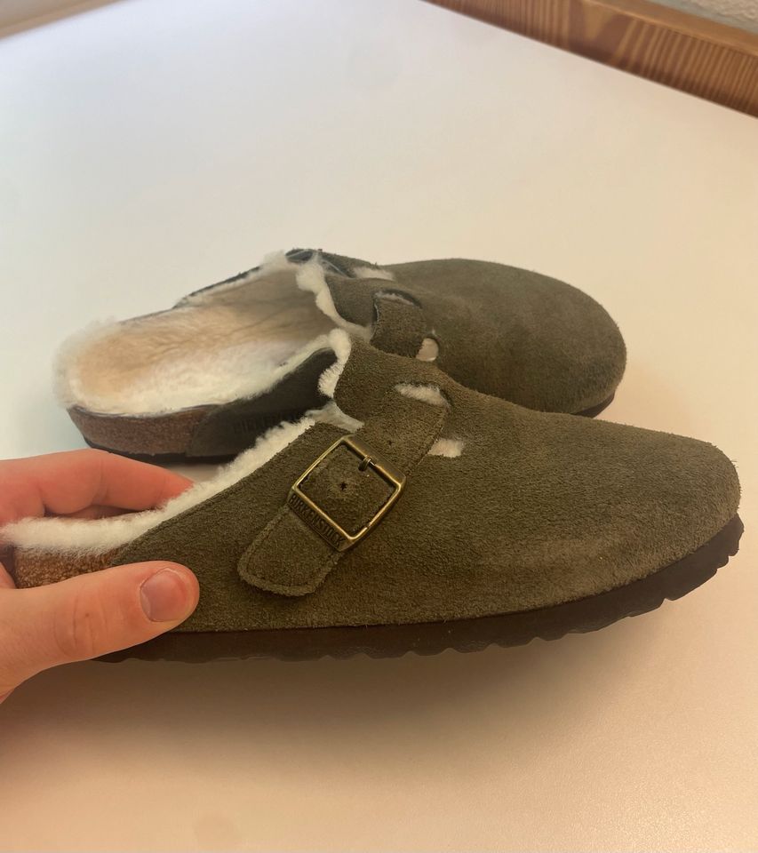 Birkenstock Boston Eu 38 mit Lammfell Veloursleder in Köln