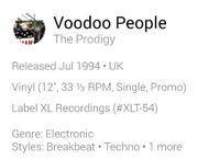 The Prodigy Voodoo People Vinyl 12" Single Electronic Breakbeat Berlin - Wilmersdorf Vorschau
