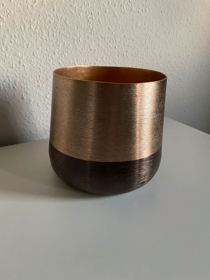 Edler Übertopf Metall Gold braun 15cm NP €39,90 in Schmelz