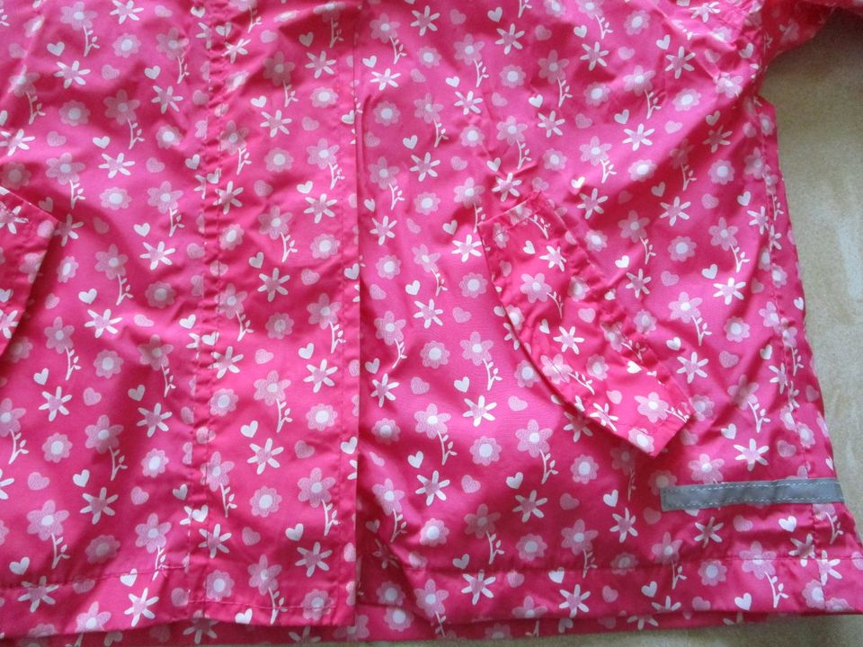 Regenjacke Reflektoren Gr. 98/104 Mädchen rosa(pink)weiß in Kunreuth