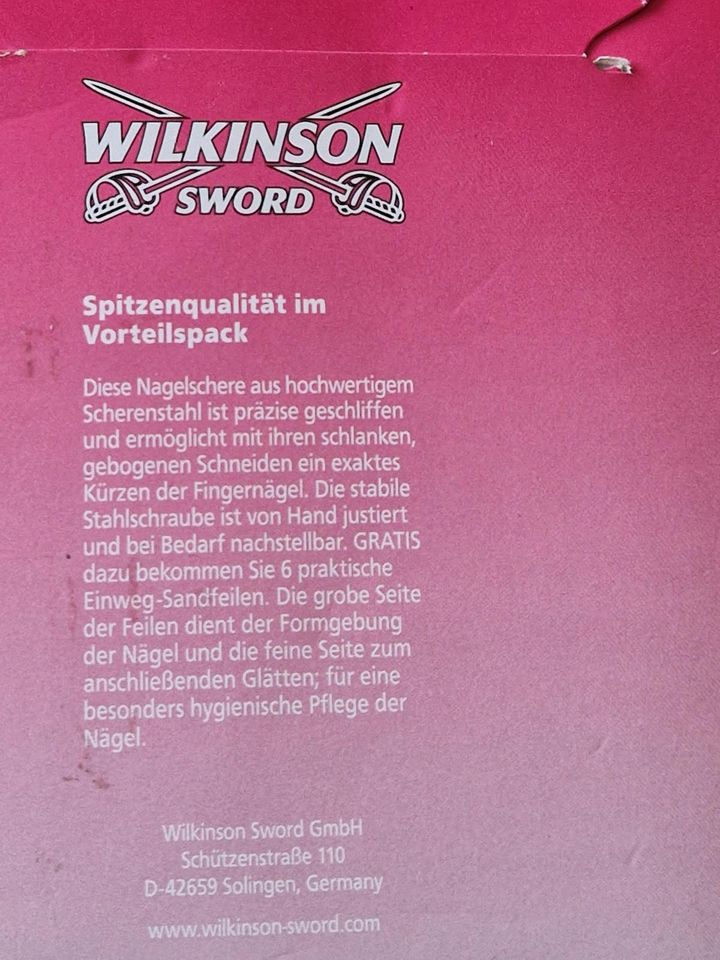 Wilkinson Sword Maniküre Schere Nagelschere neu ovp in Dortmund