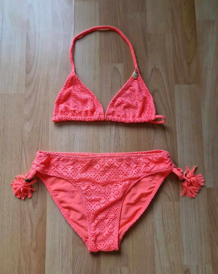 Neonfarbe, H&M Mädchen Triangel Bikini, Gr. 164/170 in Queis