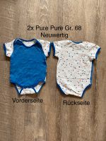 2x Pure pure Body Gr. 68 Baumwolle blau weiß kurzarm Niedersachsen - Bohmte Vorschau