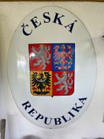 Altes Grenzschild "Ceska Republika" Emaillschild - Original Sachsen - Moritzburg Vorschau