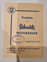Gesamtpreisliste Preisliste Rabeneick Motorräder Februar 1954 Baden-Württemberg - Rheinmünster Vorschau