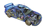 SUBARU IMPREZA Bugeye Schnittbild Kunstdruck XL 100x68cm €39.-* Niedersachsen - Gifhorn Vorschau