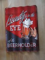 Bier Blechschild, Beerholder, gewelltes Schild, 40 cm x 29 cm Hessen - Hünfelden Vorschau