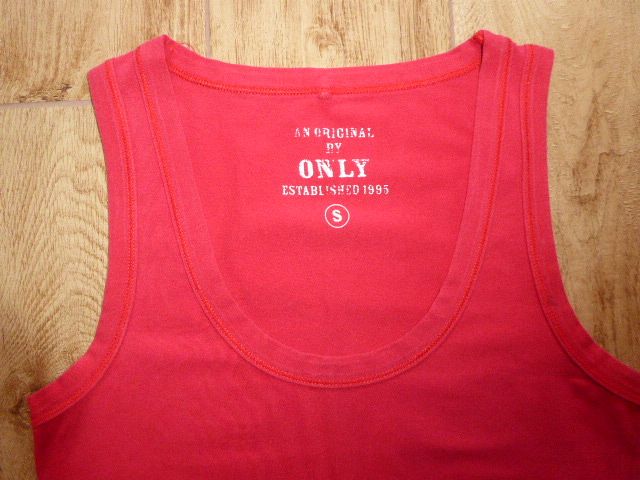 ONLY Top Achselshirt rot Damen Oberteil Gr. S Shirt Ärmellos in Flintbek