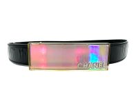 CHANEL Lackleder Hologramm Gürtel CC Logo Chanel Gr. 80 Schwarz Schleswig-Holstein - Schleswig Vorschau