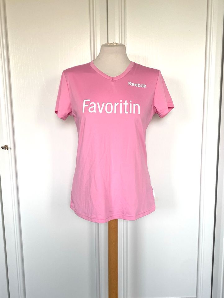 Reebok T-Shirt Gr. M 38 Rosa Weiß Favoritin Laufen Sport Joggen in Apen