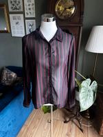 Halbdurchsichtige schwarze Bluse mit roten Streifen von Vila Hannover - Linden-Limmer Vorschau