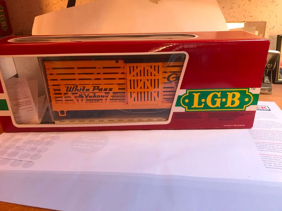 LGB Gepäck/Personenwagen USA , LGB 4168, Spur G, OVP, gelb in Wermelskirchen