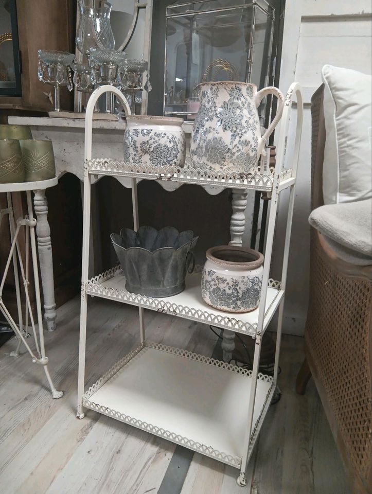 Regal Etagere Chic Antique antik cremeweiß Metall Landhausstil in Gotha