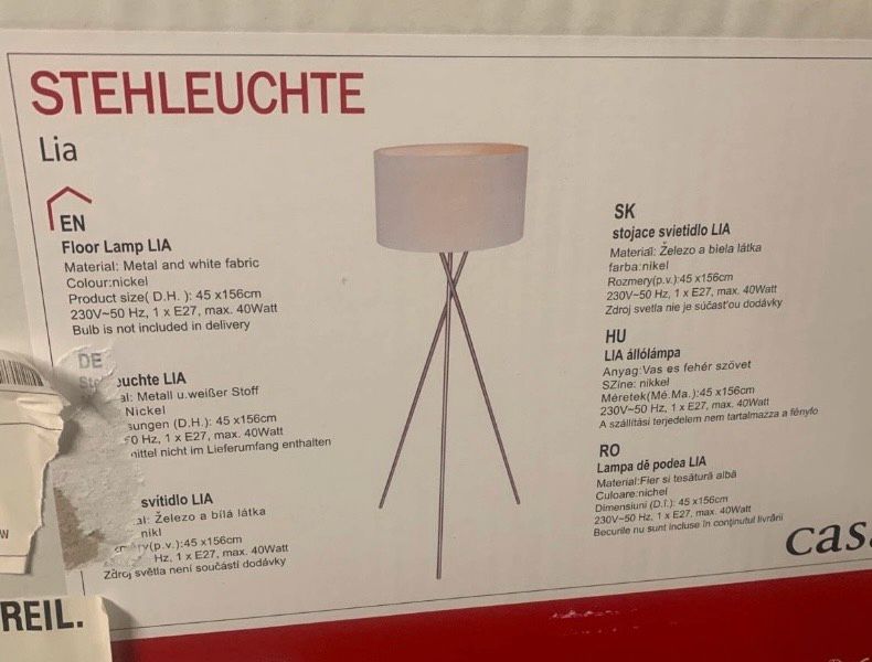 2 x Stehlampe Edelstahl weiß Casa Nova in Saarbrücken