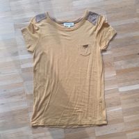 MASSIMO DUTTI XS Damen T-Shirt Viskose Baumwoll Lederdetails Frankfurt am Main - Bockenheim Vorschau