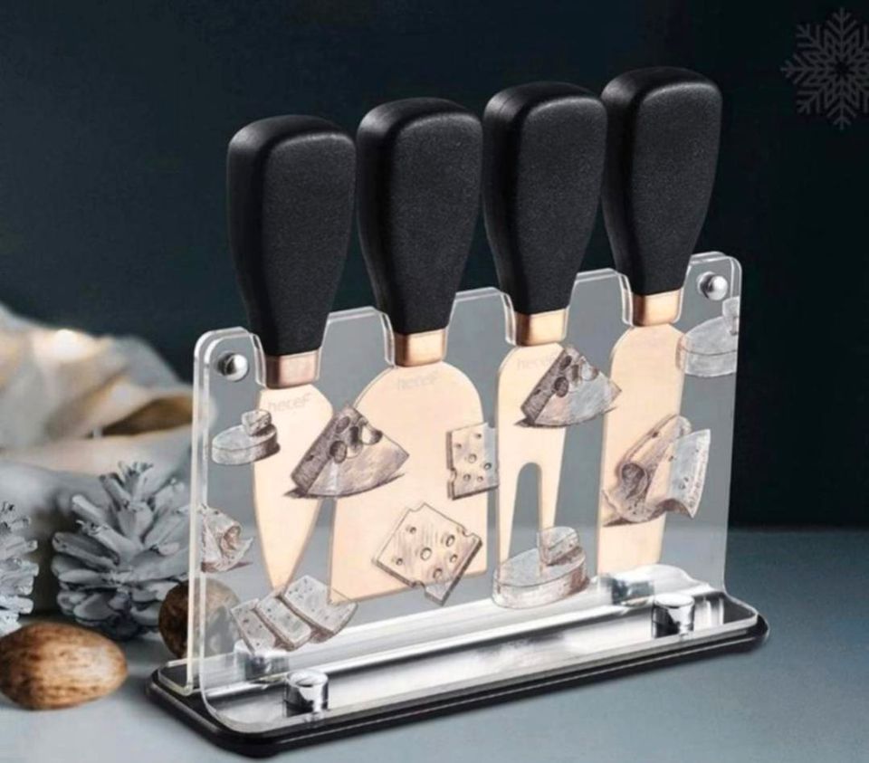 hecef 5 Stück Käsemesser Set, Käsegeschenkset mit Käsegabel in Magdeburg