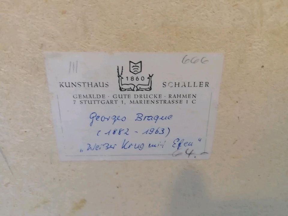 Bild Kunsthaus Schaller Stuttgart  Georges Braque Efeu Krug in Wüstenrot