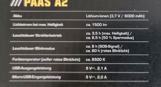 Akku-Arbeitsleuchte PAAS A2 von Parkside in Wathlingen