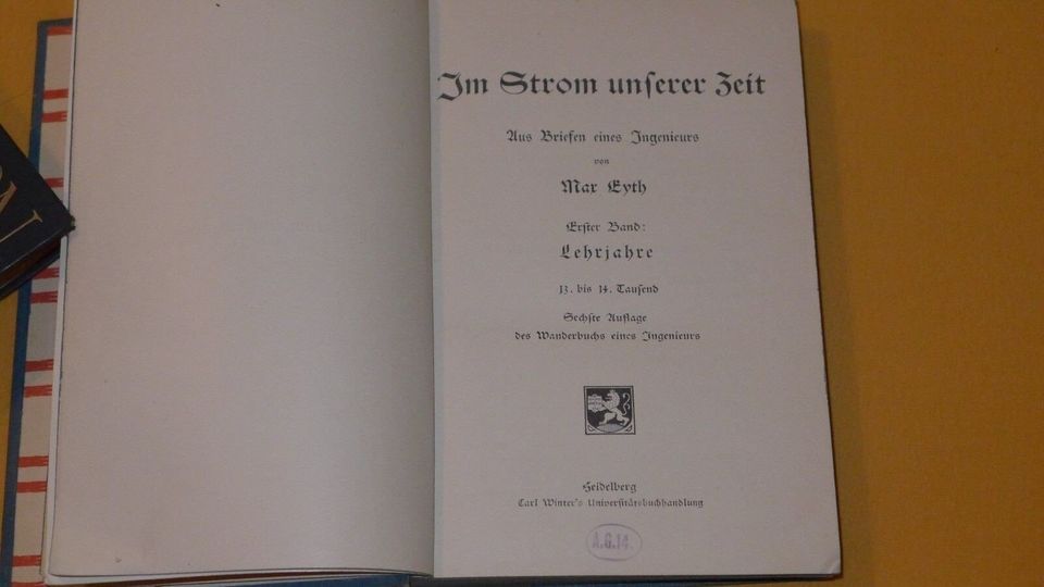 Antikes Buch Im Strom unserer Zeit von Max Eyth Band 1 Lehrjahre in Wangerland