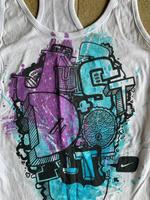 Tank Top, NIKE XS weiss + Graffiti Hessen - Greifenstein Vorschau