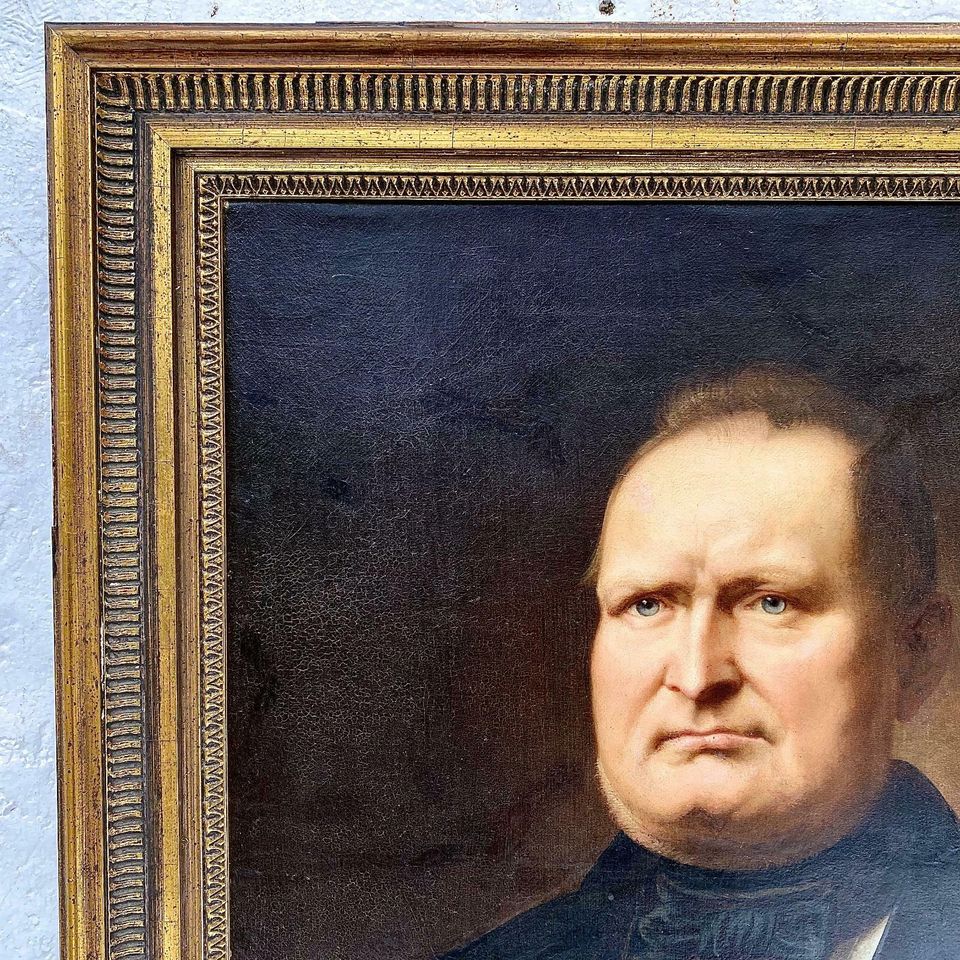 Porträt Biedermeier Gemälde m orig Rahmen Herrenporträt Ölgemälde in Gommern