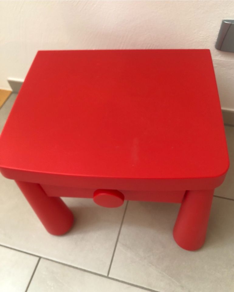 Nachttisch Ikea, Mammut, rot, mit 1 Schublade in Orenhofen