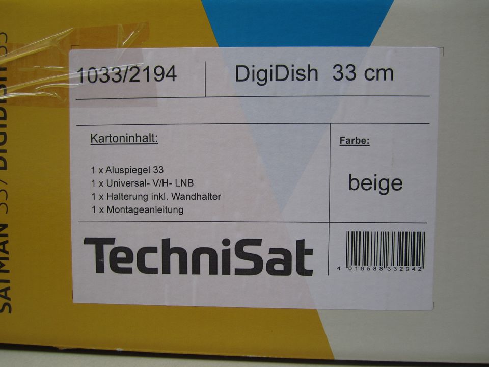 TechniSat DigiDish 33 cm Camping Balkon Sat Antenne beige in Ober-Ramstadt