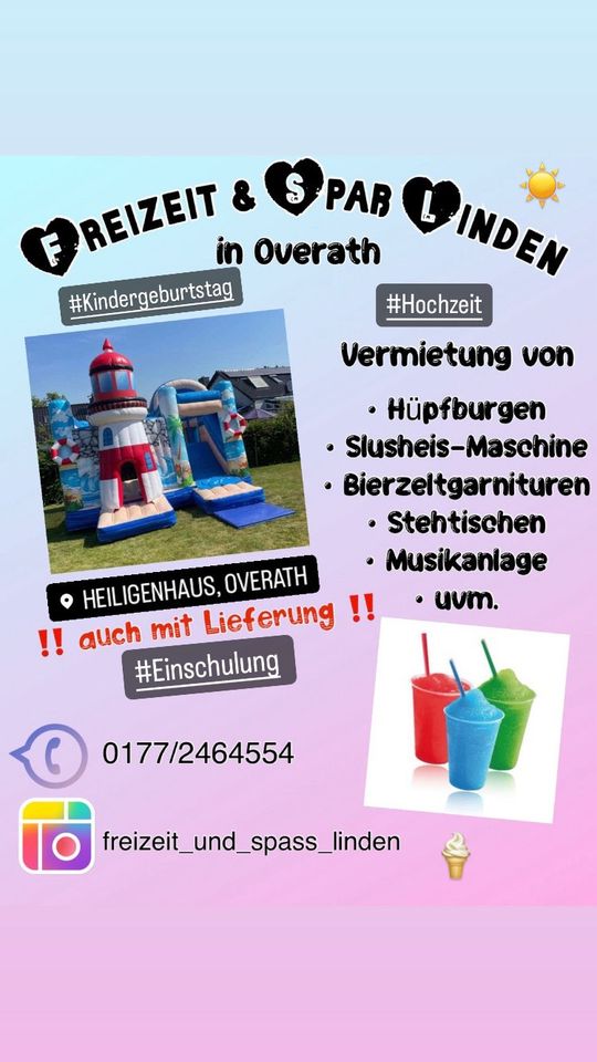 Hüpfburg Zauberwald Mario Motto Geburtstag Slush Eis in Köln