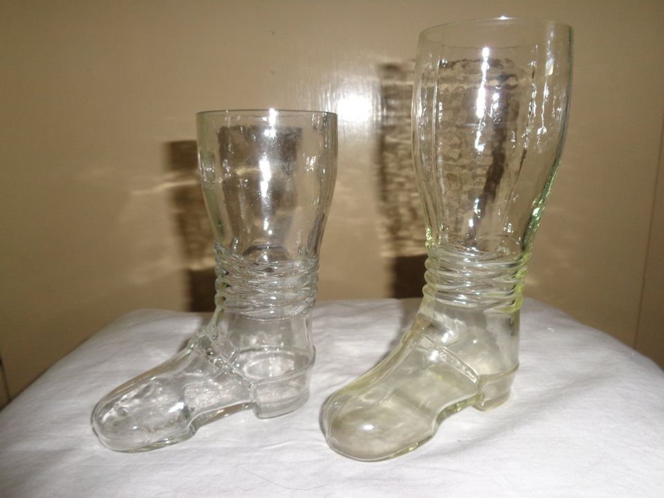 Antike Bierstiefel , Glas Bierstiefel , Bierstiefelglas in Bad Muskau
