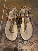 Mia & Jo Sandalen Riemchen Gold Strass Glas Steine 40 neu Bayern - Hallbergmoos Vorschau