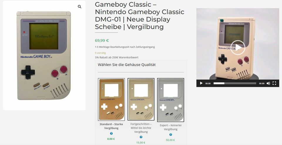 Nintendo/Gameboy Classic/DMG-01/Neue Displayscheibe/Original in Frankfurt am Main