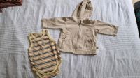 Baby Set Gr. 56 Body Unterhemd Sweatjacke Kamel gestreift beige Berlin - Biesdorf Vorschau