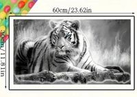 Diamond Painting Tiger 60x30 cm S/W rund Schleswig-Holstein - Neumünster Vorschau