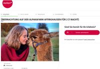 Gutschein MyDays "Übernachtung Alpakafarm", 2 P., Wert 249,90€ Niedersachsen - Nienhagen Vorschau