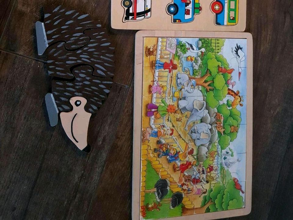 Holzspielsachen Babyspielsachen Memory Puzzle Goki HABA Eichhorn in Königheim