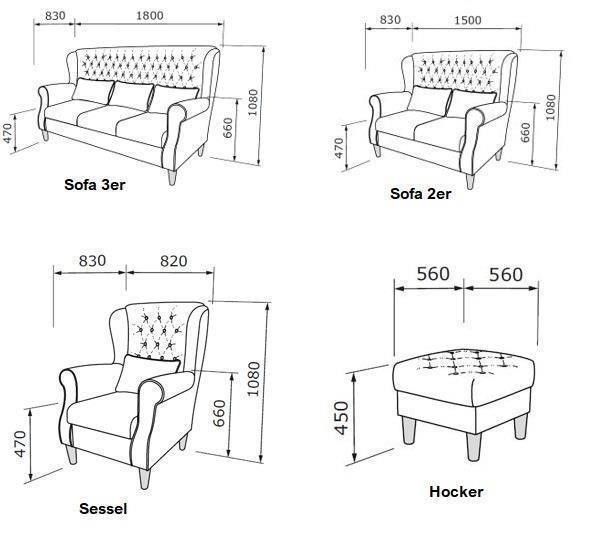 DESIGN SOFA BÜRO SOFA HOTEL POLSTERCOUCH VENTAGE FEDERKERN NEU in Planegg