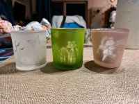 3 Teelichthalter Frühling Glas durchscheinend Rosa Grün Weiß Rheinland-Pfalz - Jockgrim Vorschau