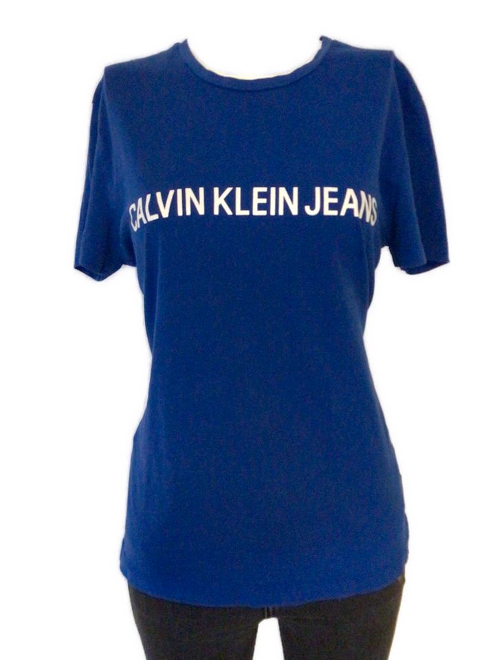 Calvin Klein -T-Shirt -Sommer Shirt -blau-Logo Print -Gr.M-38-40 in München