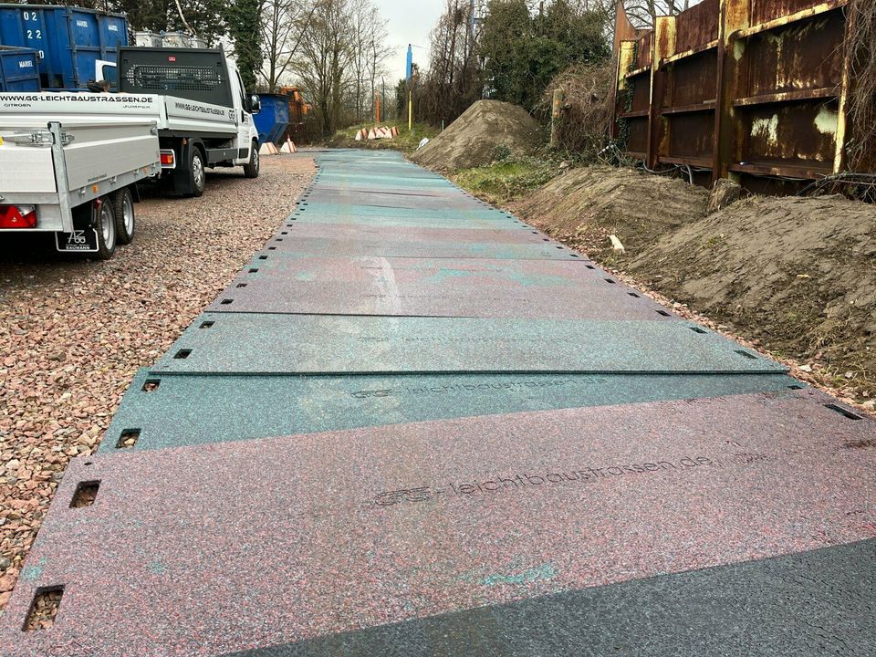 Fahrstraße Baustraße Kunststoffplatten Überfahrplatten Mieten in Bocholt